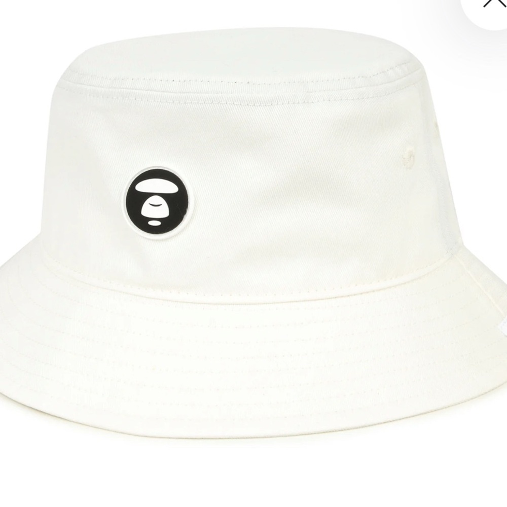 AAPE White Bucket Hat with Logo - Japanese Brand